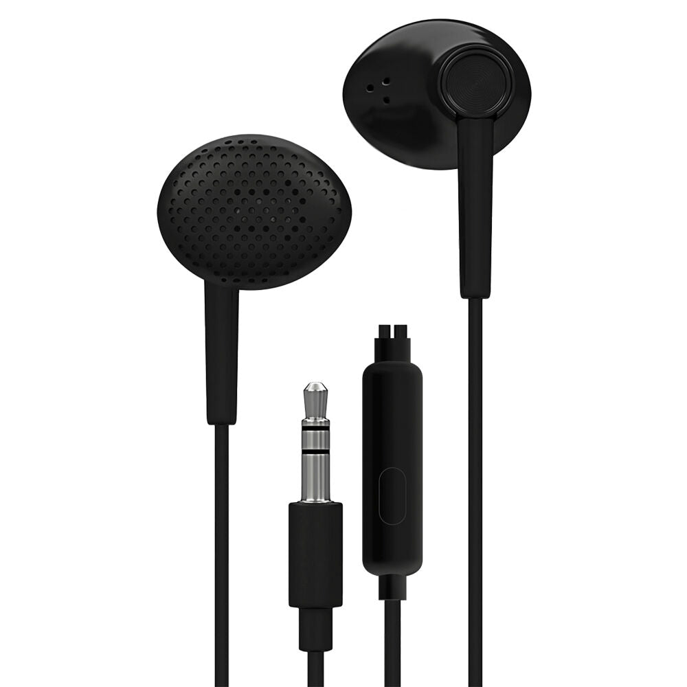 Liquid Ears Everyday 3.5mm Wired Bud Comfortable Earphones w/ Mic Black