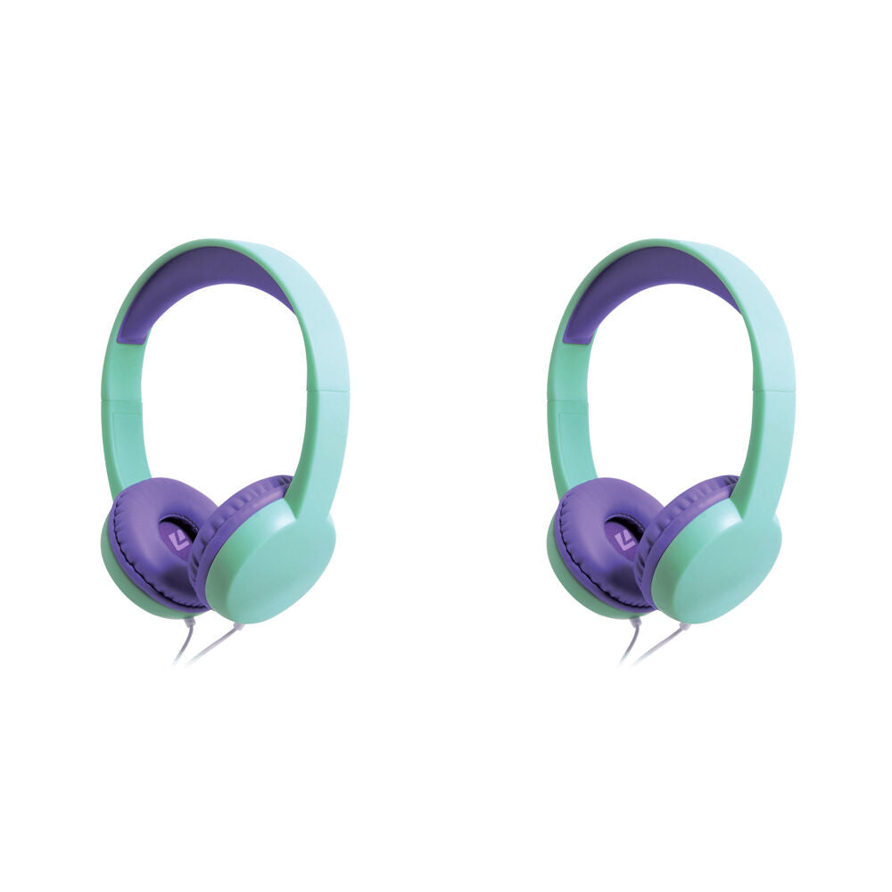 Liquid Ears Kidz 3.5mm Wired On-Ear Headphones Mint Lavender (2 Pack)