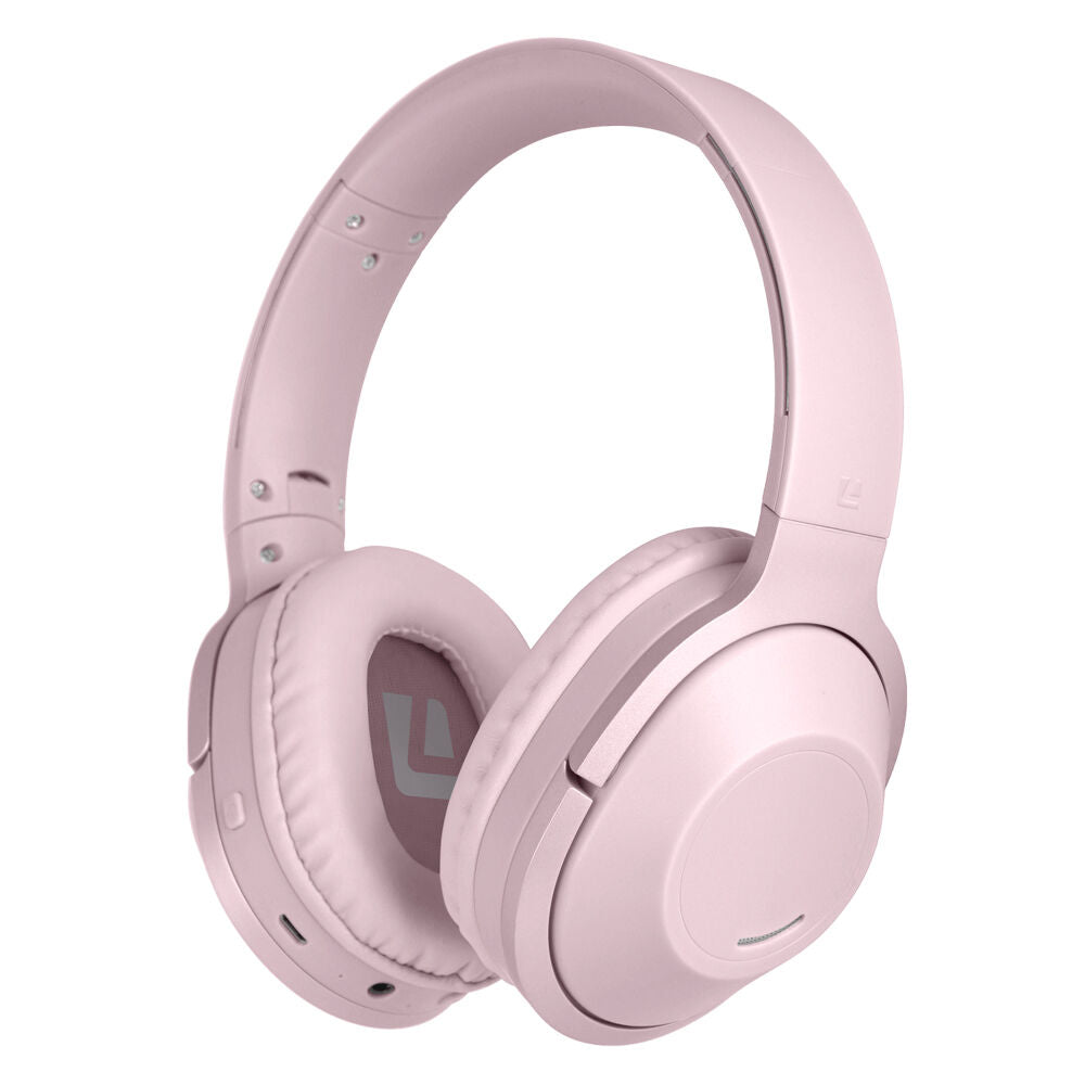 Liquid Ears Wirefree Over-Ear Foldable Bluetooth Headphone Headset — Pink
