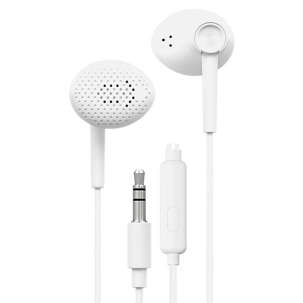 Liquid Ears Everyday 3.5mm Wired Bud Comfortable Earphones w/ Mic White (2 Pack)