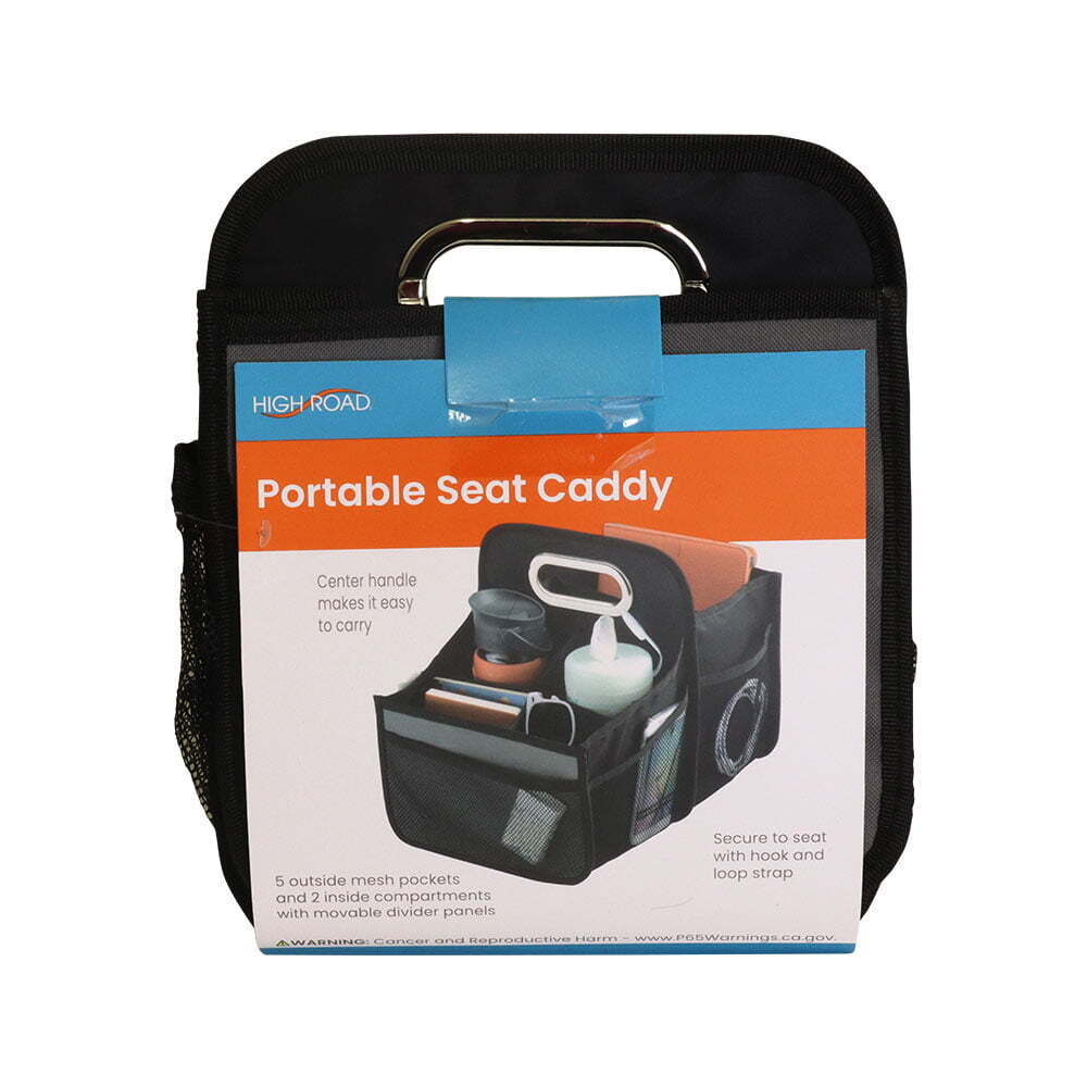High Road Portable Seat Caddy Organiser Travel Storage w/ Carry Handle Black — image 2