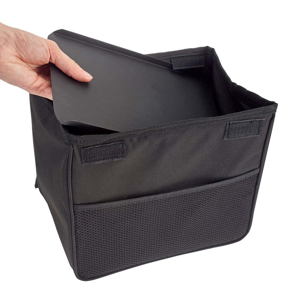 High Road Trash Stand Car Bin Basket Waste/Garbage Holder Storage w/ Liner Black — image 4