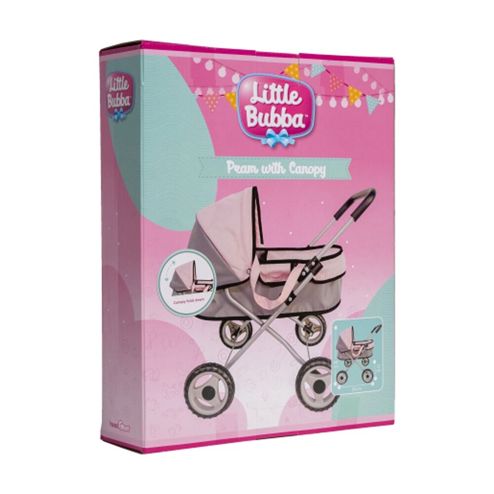 Little Bubba 3y+ Pink 46cm Foldable Doll Pram w/ Canopy — image 2