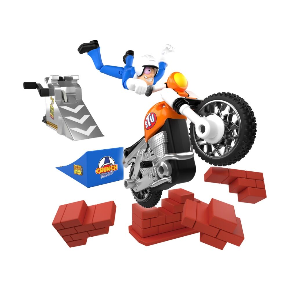 Stuntman Stu 5y+ Nitro Boost Stunt Bike Action Figure Kids Toy w/ Ramp — image 2