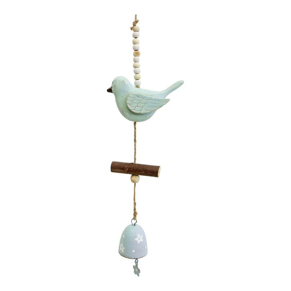 LVD Metal 30cm Hanging Bird Bell Home/Garden Decorative Ornament Windchime Pale Blue