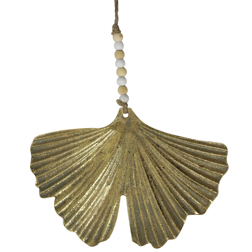 LVD Metal Gingko Hanging Home/Office Christmas Display Decor 15x10cm Gold