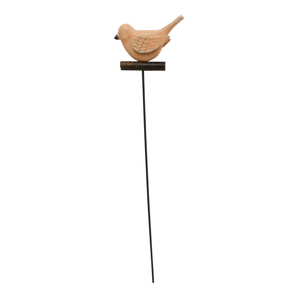 LVD Metal 39cm Pot Stake Home/Garden Decorative Lawn/Porch Yard Ornament Bird Peach