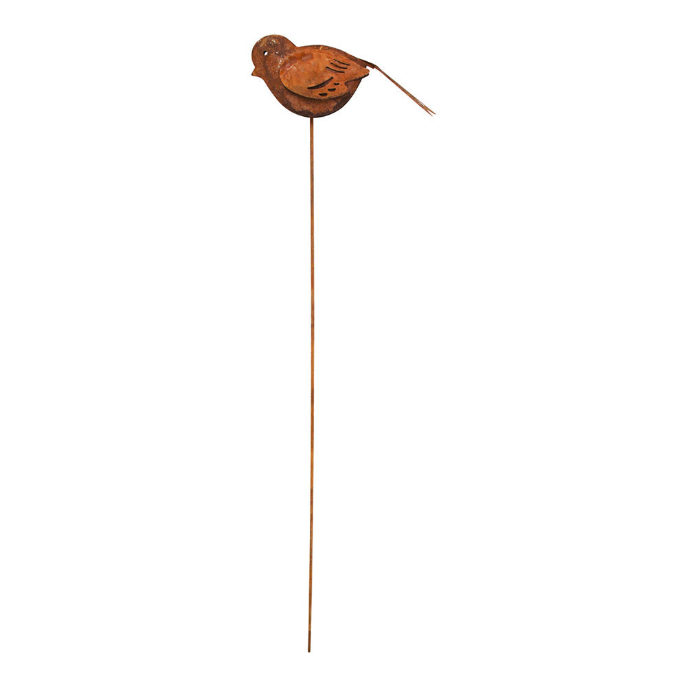 LVD Metal 53cm Pot Stake Home/Garden Decorative Lawn Ornament Bora Bora Bird Rust