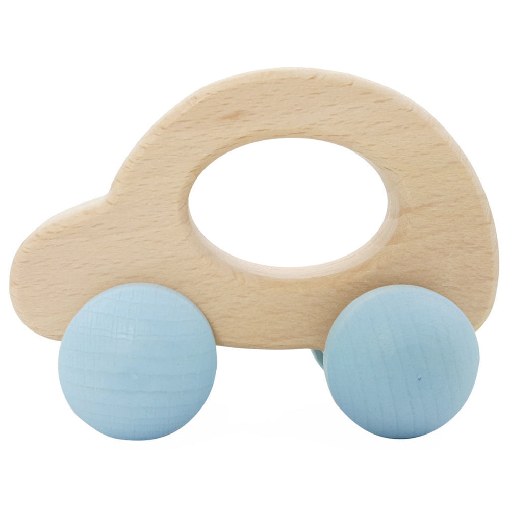 Hess Spielzeug 10cm Wooden Rolli Car Play Toy Baby/Children 10m+ Natural Blue
