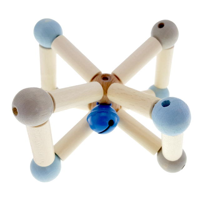 Hess Spielzeug Wooden Rattle Twisty Fun Play Toy Baby/Infant 0m+ Natural Blue
