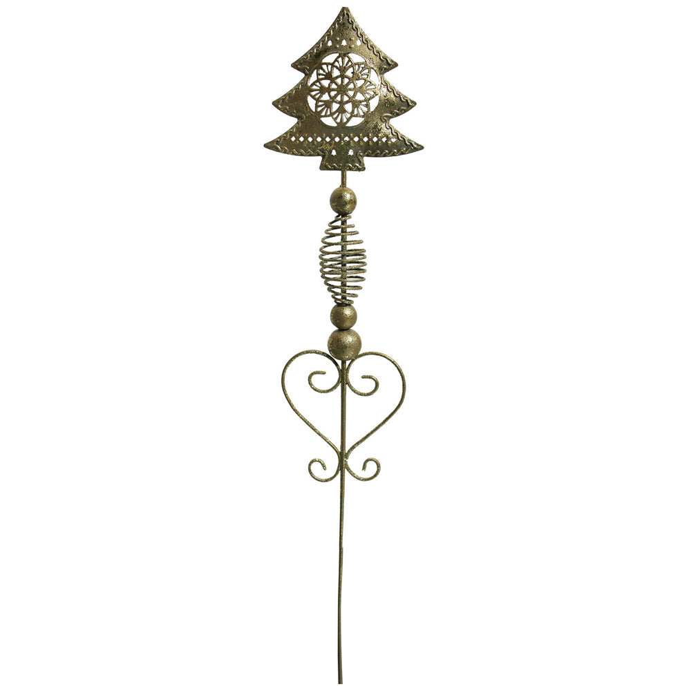 LVD Metal Pot Spike Xmas Tree Home/Garden Christmas Decoration 56cm Gold (6 Pack)