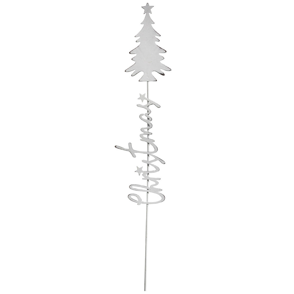LVD Metal Xmas Tree Pot Spike Christmas Home/Garden Planter Decor 54cm White (6 Pack)