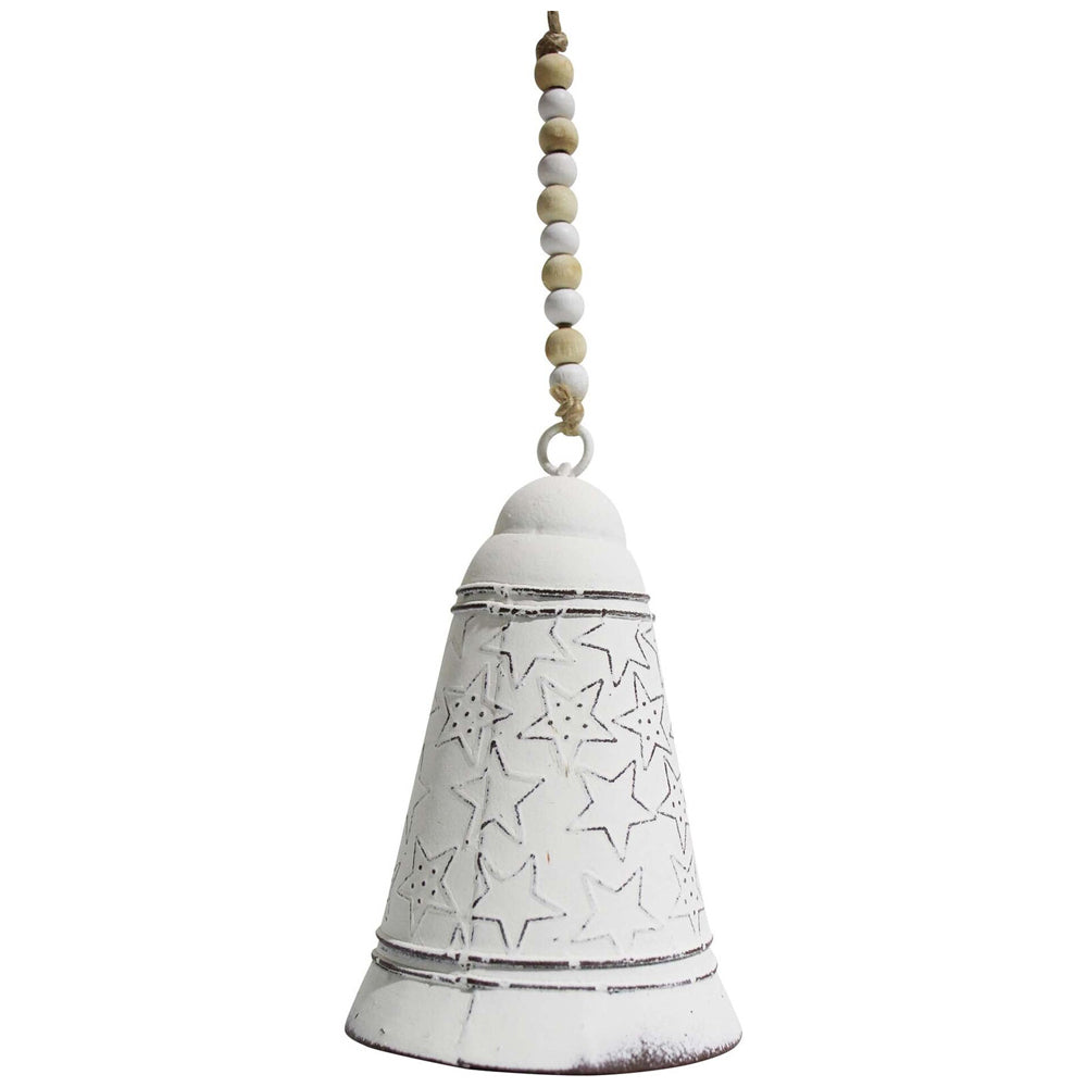 LVD Metal Decorative Bell Christmas Star Home Hanging Decor 11.5cm White