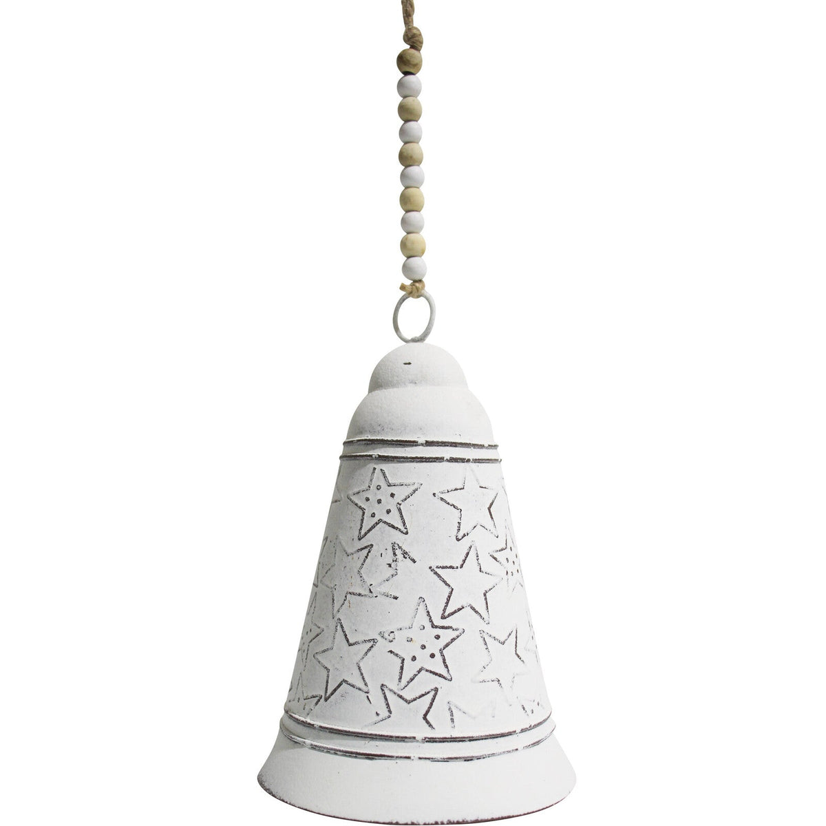 LVD Metal Bell Christmas Star Hanging Ornament Medium - White (2 Pack) — image 2