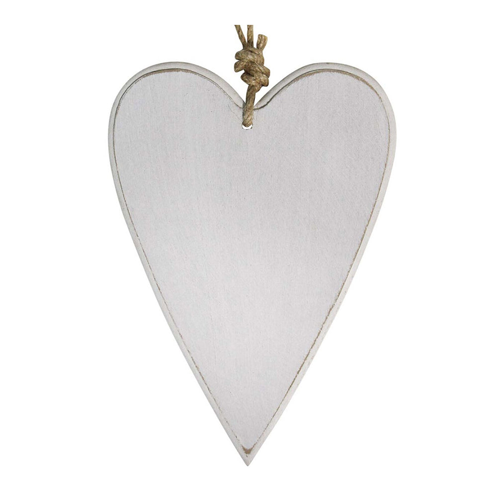 LVD Metal/Jute 19.5cm Home Decorative Hanging Heart Tree Ornament Tag Large White