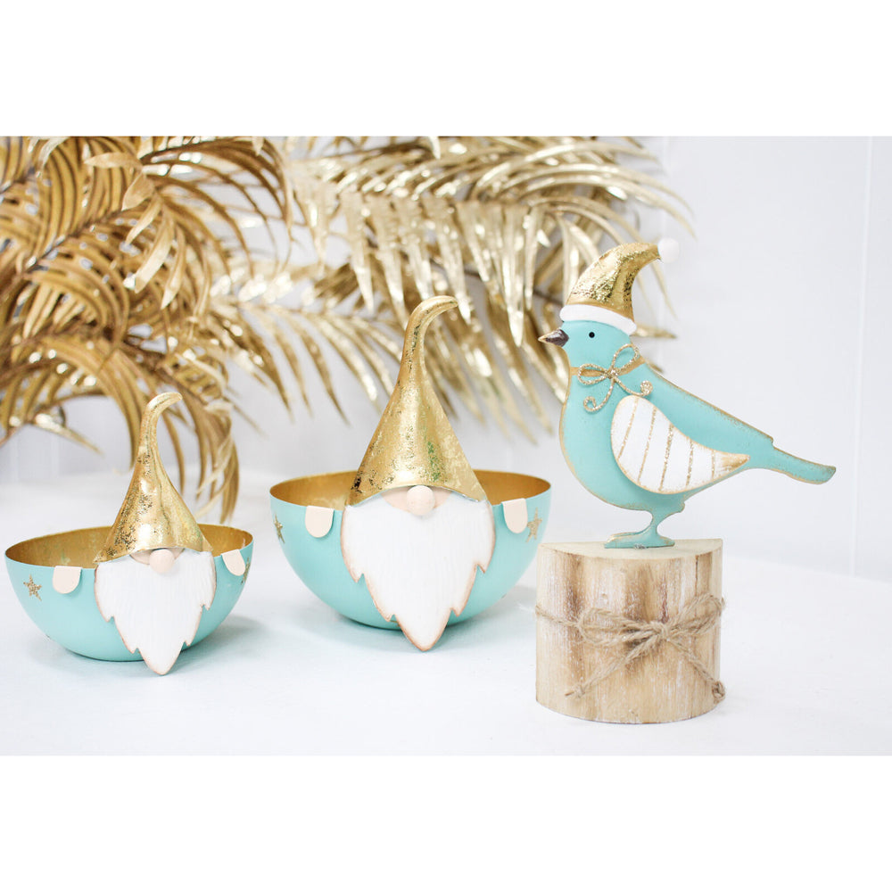 LVD Metal/MDF Bird Home/Living Room/Tabletop Ornament Decor 18x13cm Aqua (2 Pack) — image 3