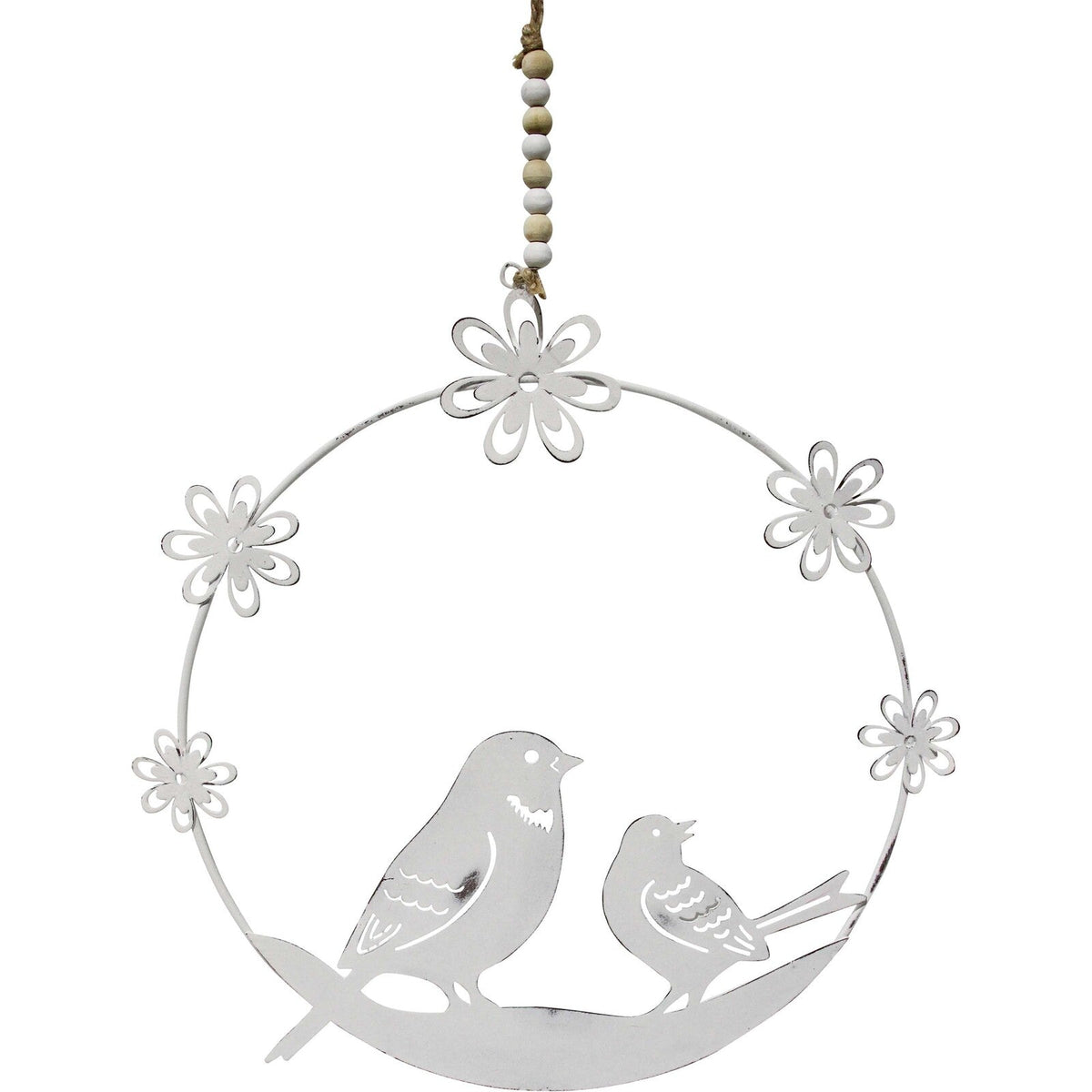 LVD Metal Bird Spring Glory Ornament Hanging Decor Display 23cm Large White (2 Pack) — image 2