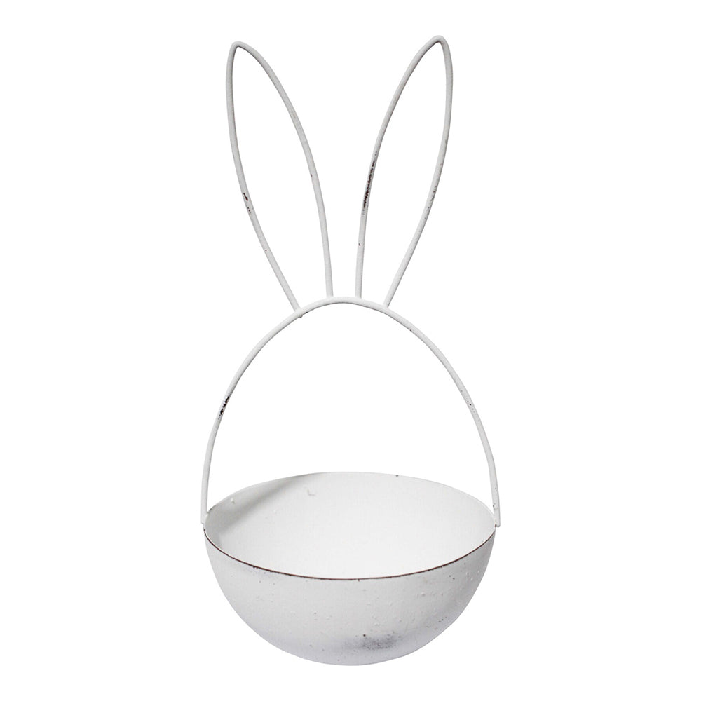 LVD Rabbit Ears 22.5x11cm Metal Decorative Bowl Tabletop Home Kitchen Decor White