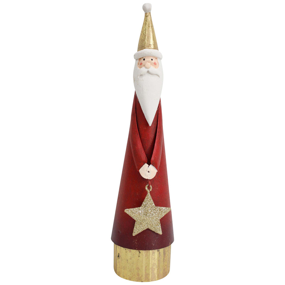LVD Metal Santa w/ Star Christmas Holiday Tabletop Decoration 24.5cm Red (2 Pack) — image 2