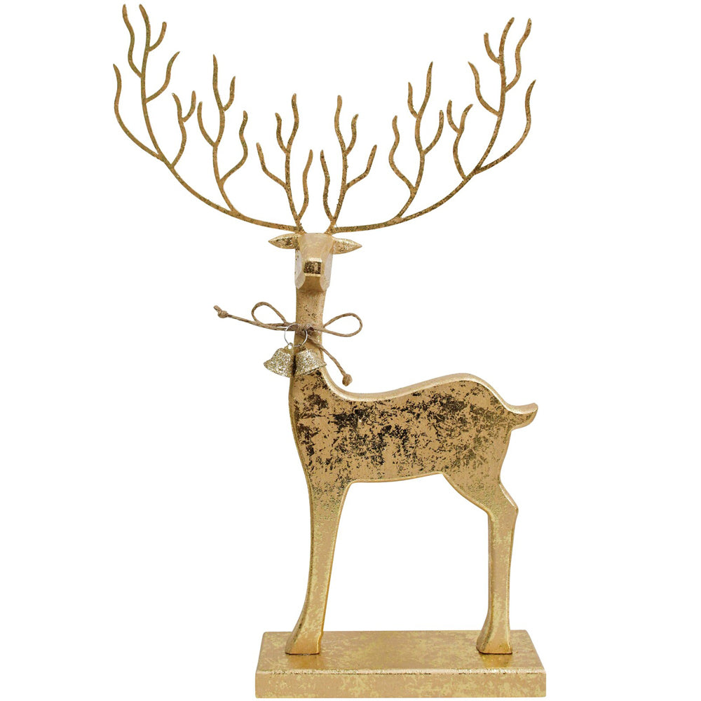 LVD Wooden Mystical Reindeer Foil Home/Living Room Xmas Decor 22x37cm Gold (2 Pack) — image 2