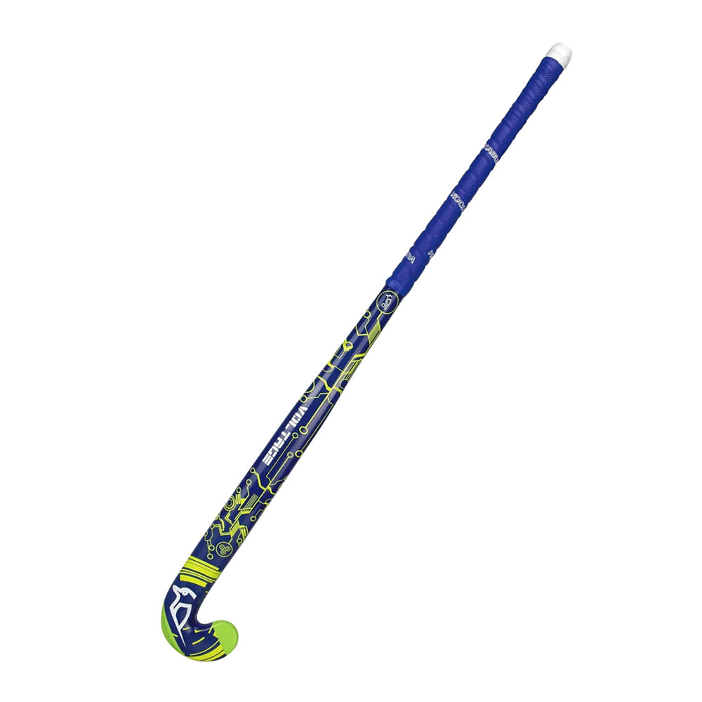 Kookaburra Voltage Wood 28'' Long Mid-Weight Field Hockey Stick Blue/Yellow — image 2