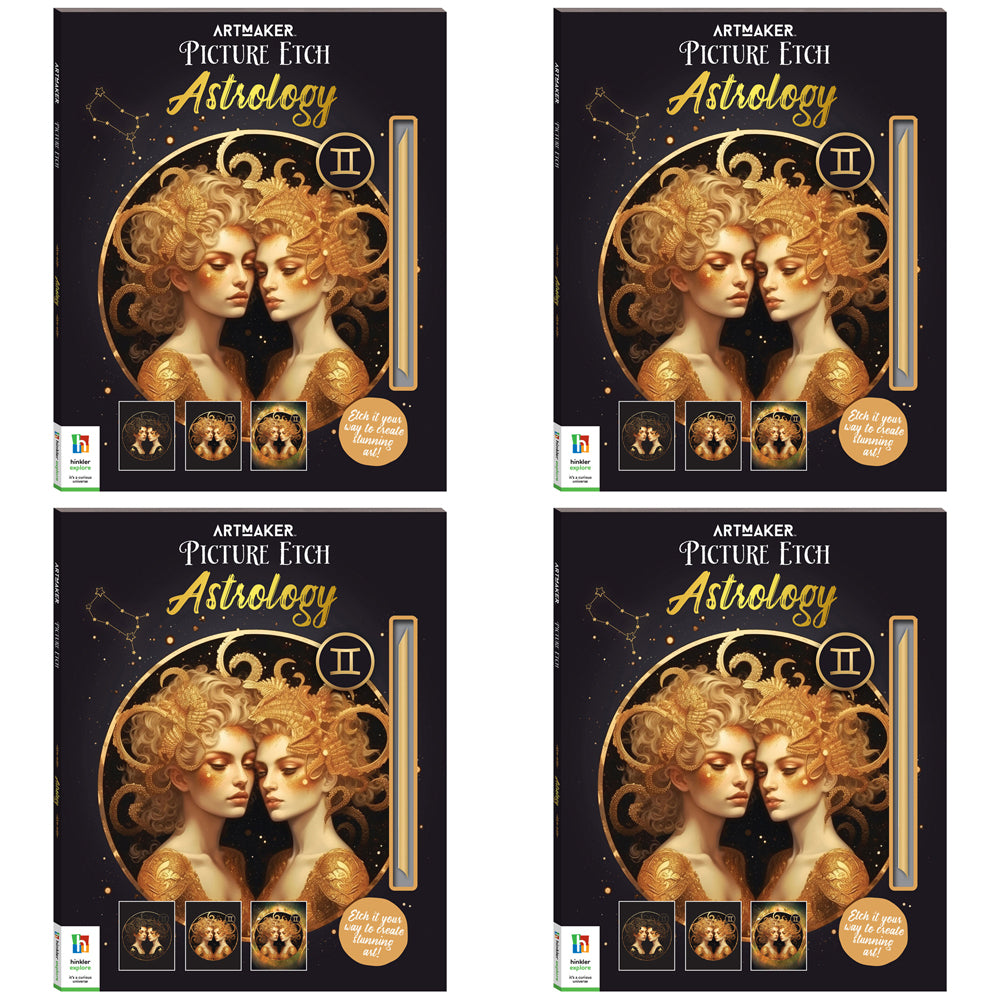 Art Maker Picture Etch Astrology Creative Activity Interactive Scratch Art (4 Pack)