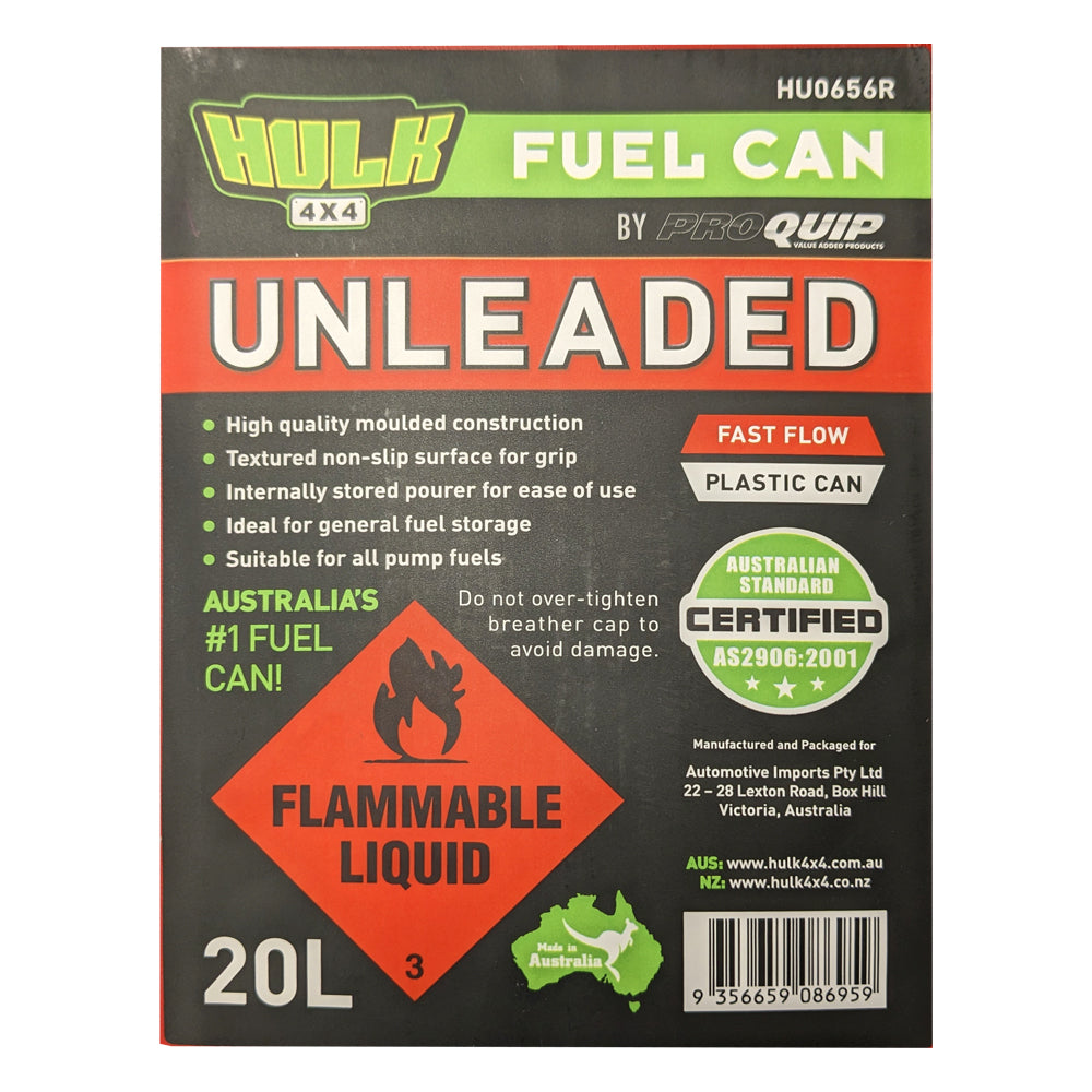 Hulk 4X4 Heavy Duty Plastic Unleaded General Fuel Jerry Store Can/Container 22L — image 3