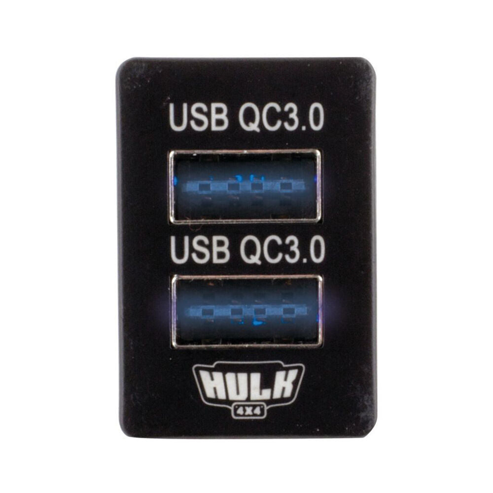 Hulk Blue Illumination Toyota Late Dual Vehicle QC3 USB Socket 12V