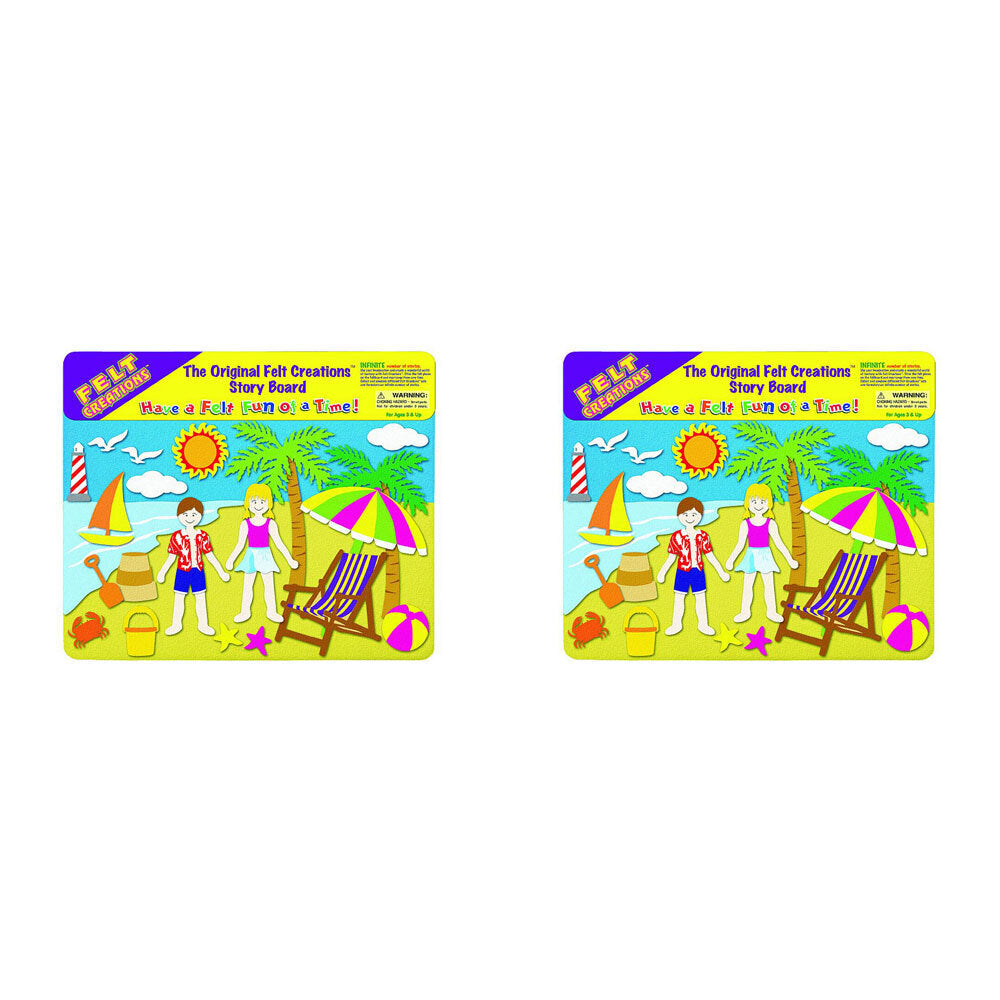 Felt Creations Fun In The Sun Kids/Children Fabric Art Kit Activity Craft 3y+ (2 Pack)