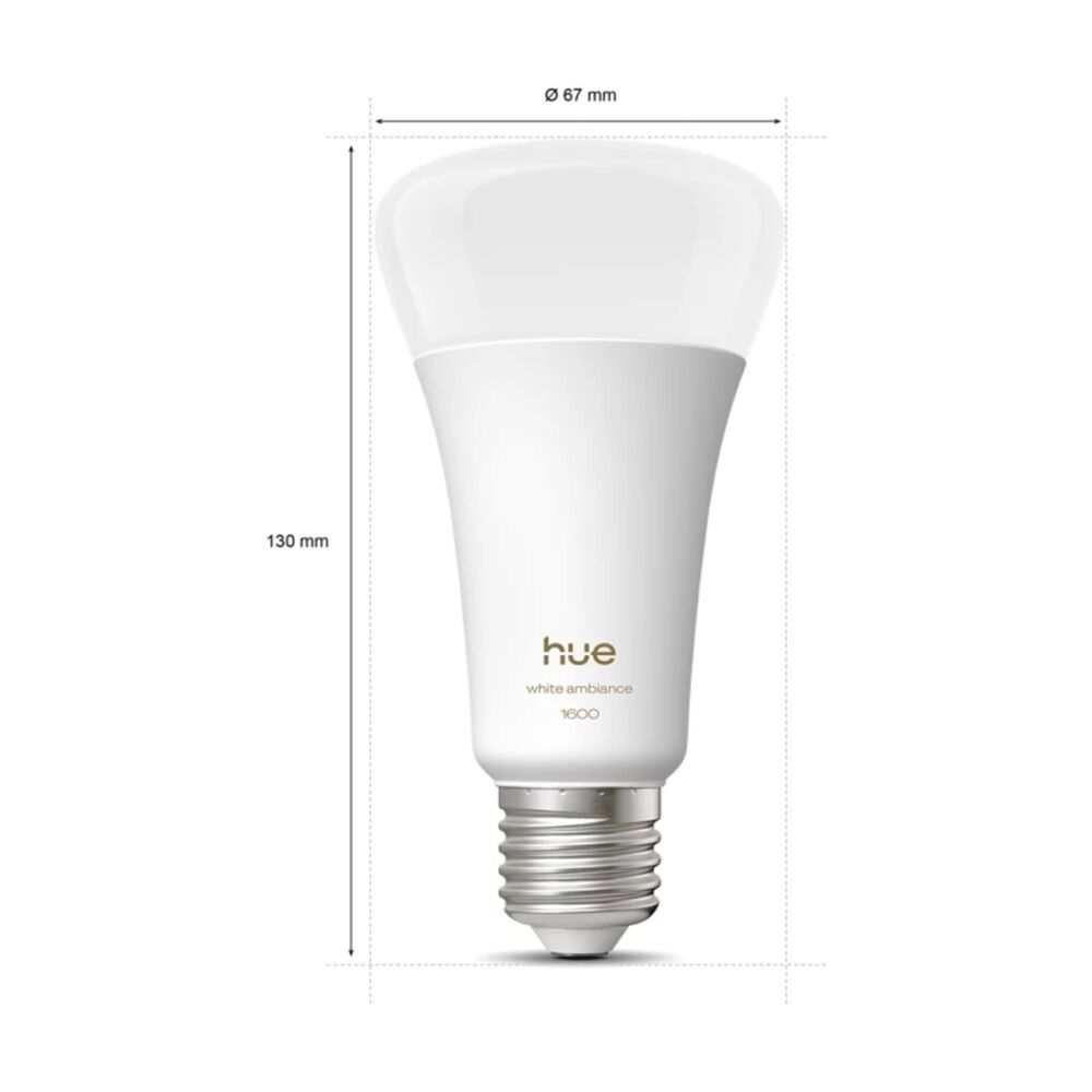 Philips Hue White/Colour Ambience 1600lm A67 B22 Smart LED Lightbulb 15W — image 3