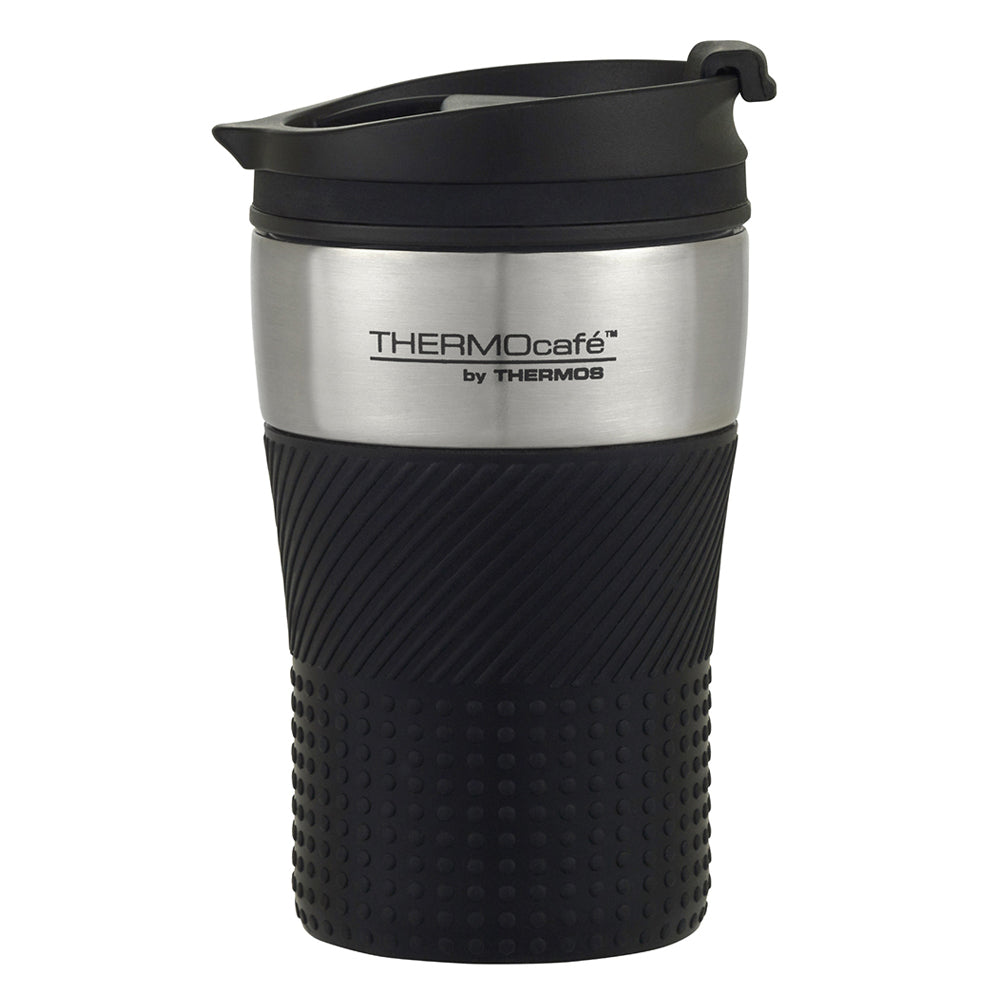 Thermocafe Vacuum Insulated Stainless Steel Durable Travel Cup Black 200ml