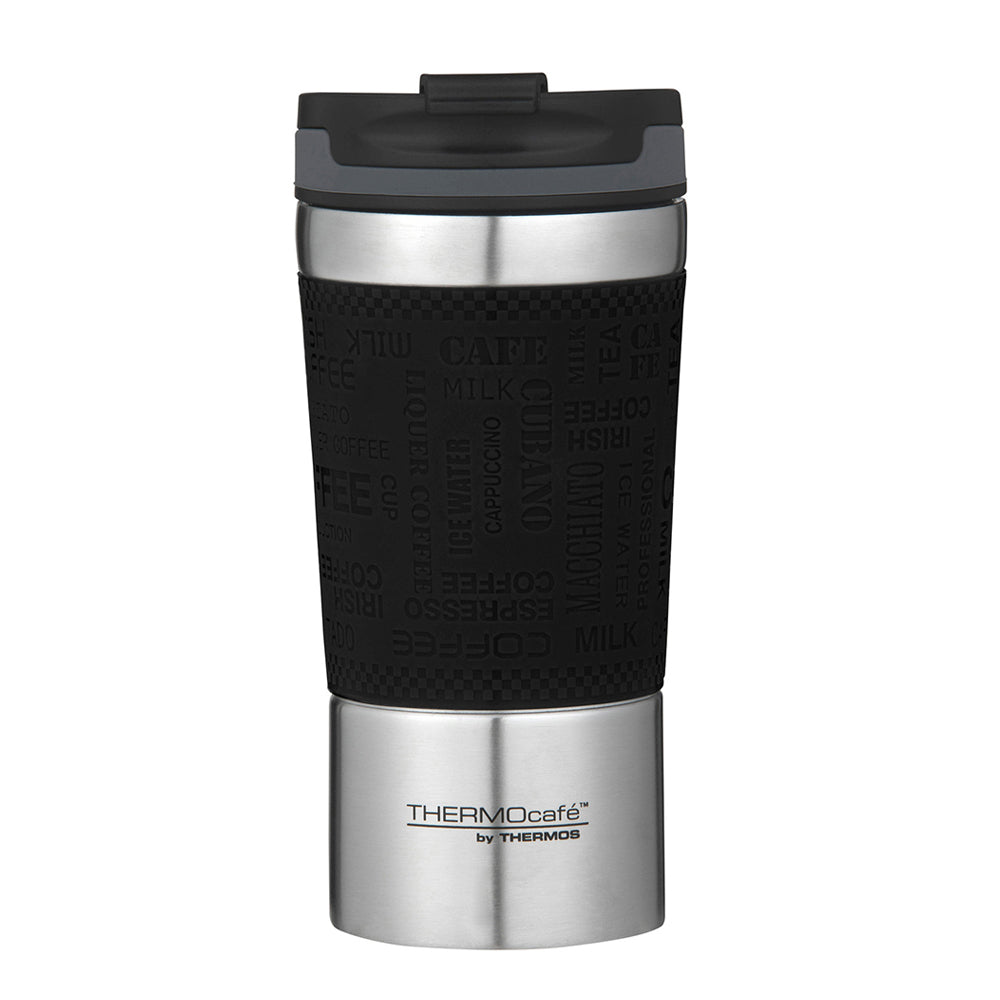 Thermocafe Vacuum Insulated Stainless Steel Durable Travel Cup Black 350ml
