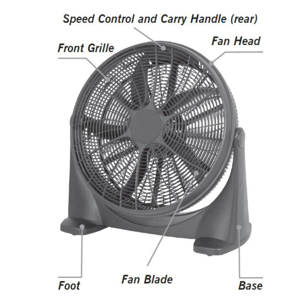 Heller 50cm Floor/Desk High Velocity Air Cooler Fan/Cooling/Circulator - Black — image 2