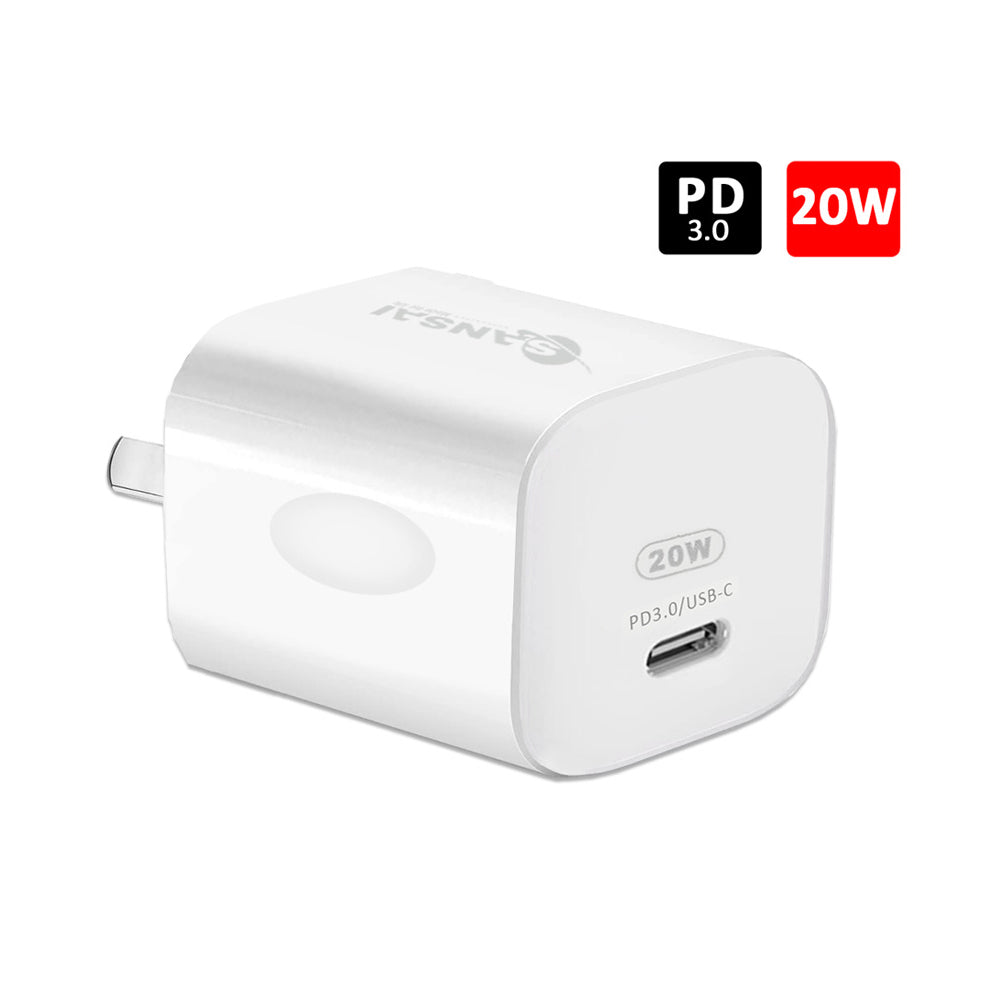 Sansai USB-C PD Wall Charger Power Point Adaptor 20W White (2 Pack) — image 3