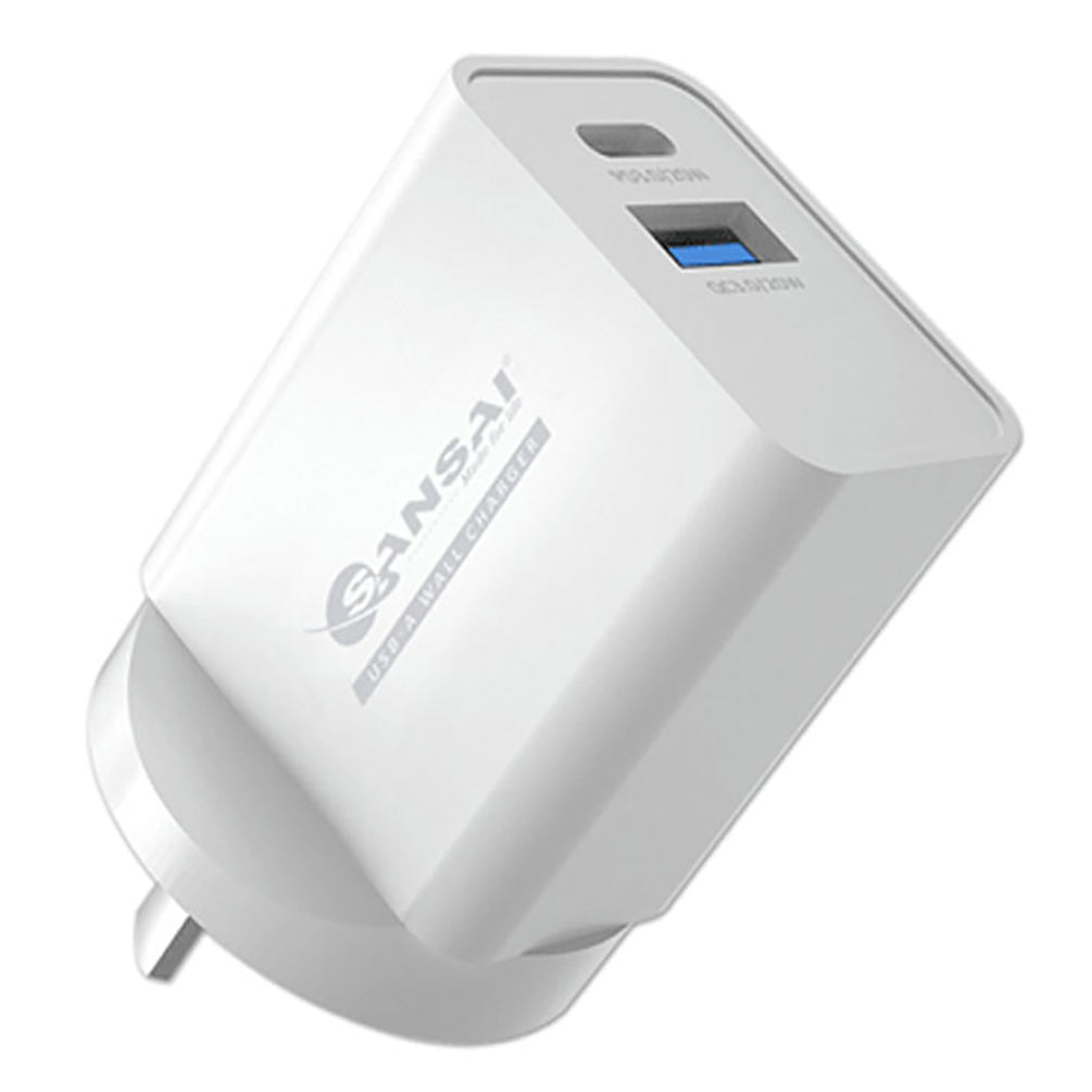 Sansai 20W PD Dual Type Usb-c/usb-a Phone/Mobile Wall Charger Adapter Port Plug
