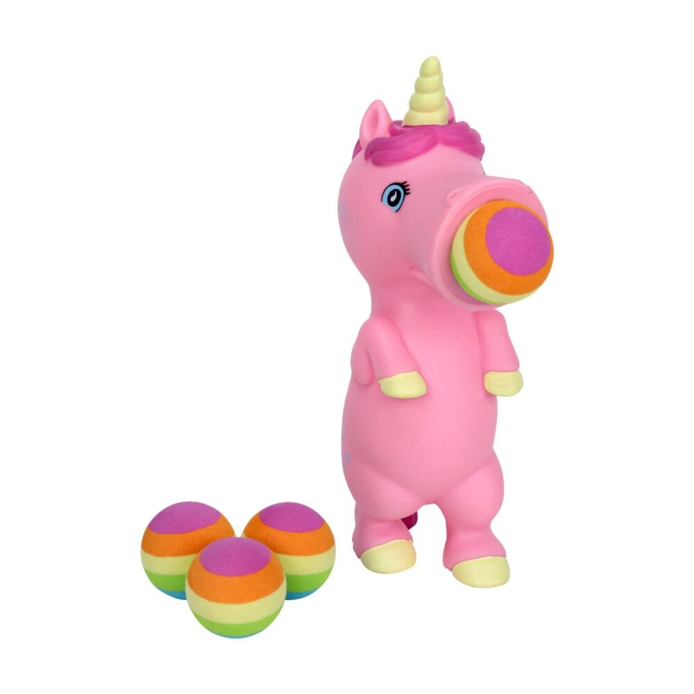 Hog Wild Unicorn Pink Popper Ball Shooter Soft Foam Indoor/Outdoor Fun Toy