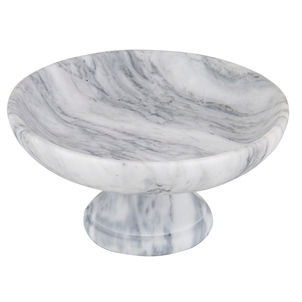 Davis & Waddell Nuvolo Marble Fruit Bowl Storage w/ Stand 25x13cm Round Grey