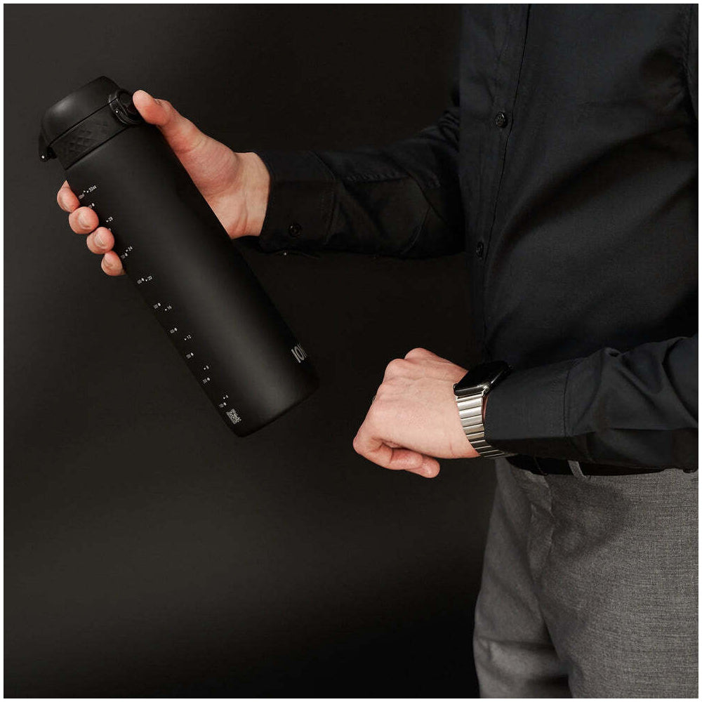 Ion8 Quench Recyclon Plastic Drink/Water Bottle Tumbler Leak-Proof Black 1L