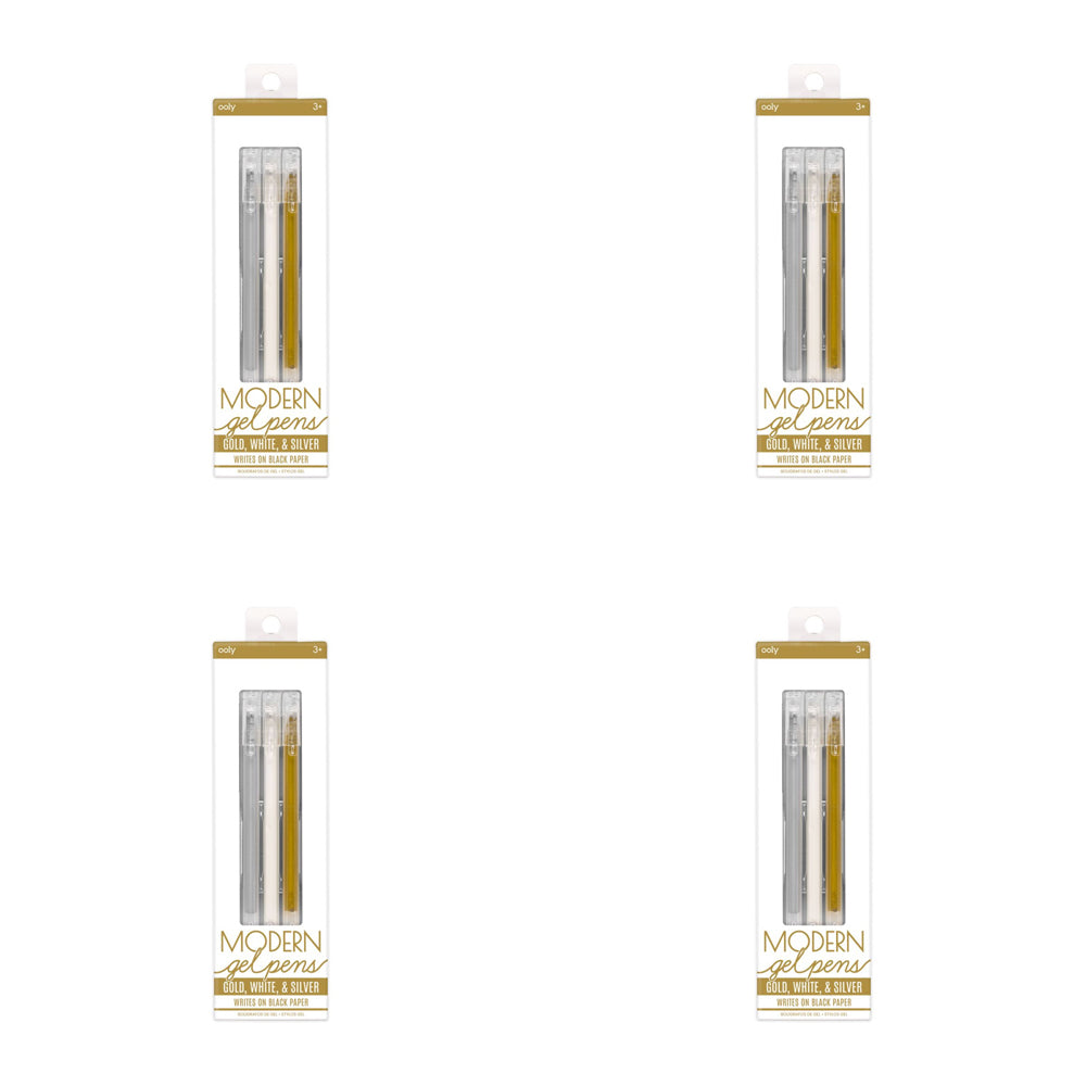 Ooly 3pc Ooly Metallic Modern Gel Pens Schl Writing/Drawing Stationery 0.5mm 3y+ (4 Pack)