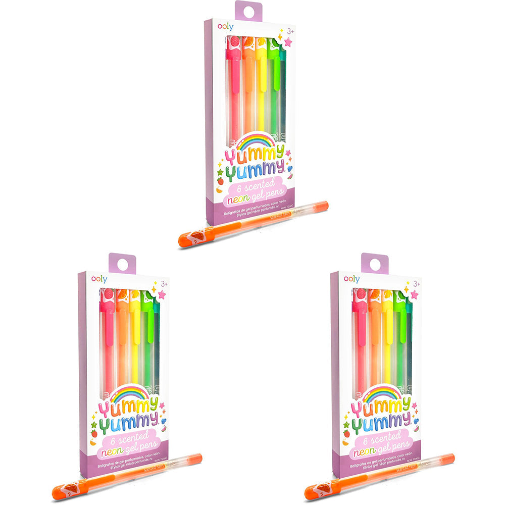 Ooly 6pc Ooly Yummy Yummy Scented Neon Gel Pens Writing/Drawing Stationery 3y+ (3 Pack)