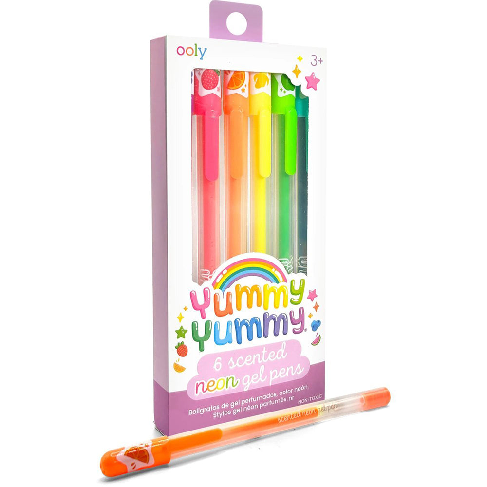 Ooly Yummy Yummy Scented Neon Gel Pens Writing/Drawing Stationery 3y+ (6 Pieces)