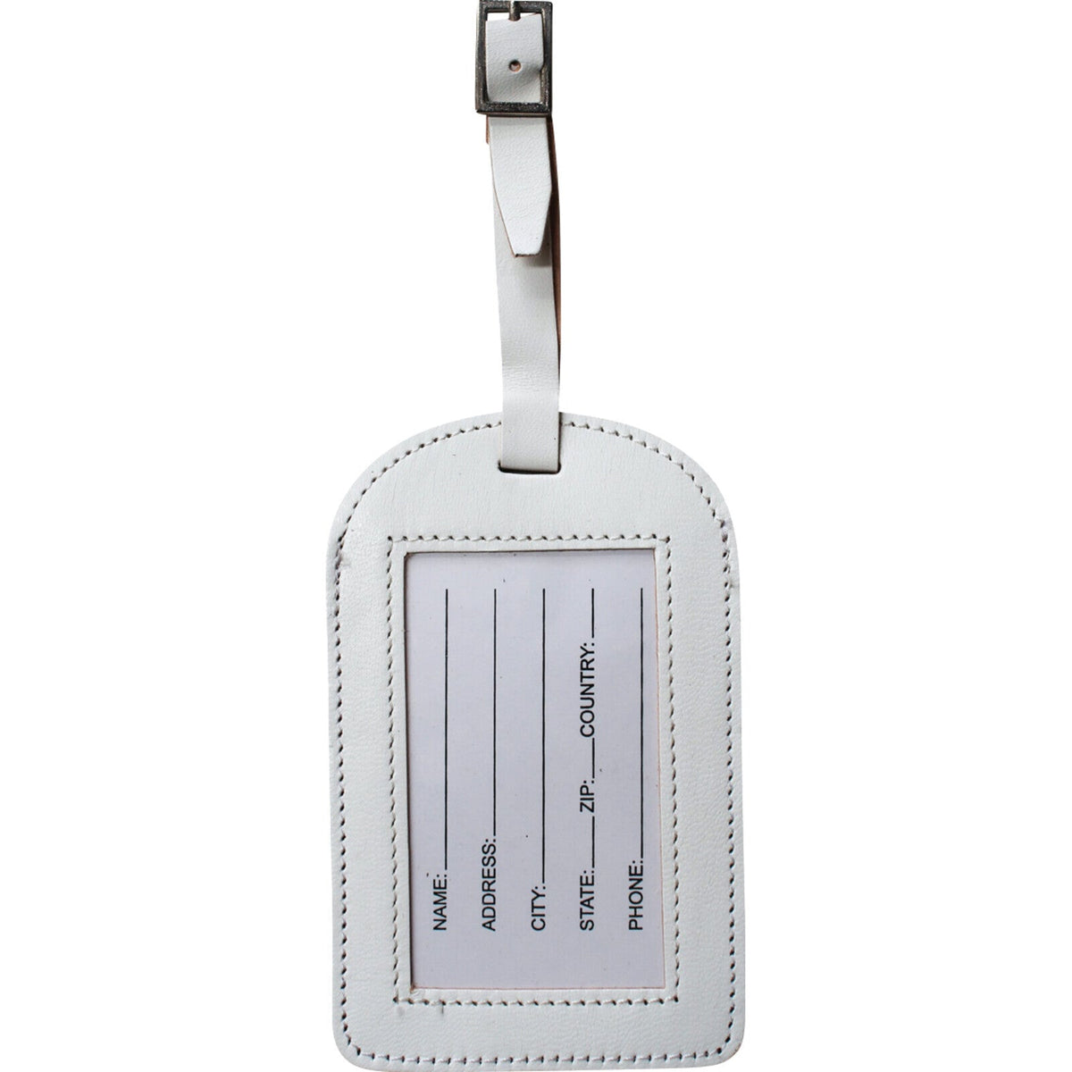 LVD Leather 20cm Bag Tag Wander Travel Baggage Luggage Suitcase Label Accessory WHT — image 2