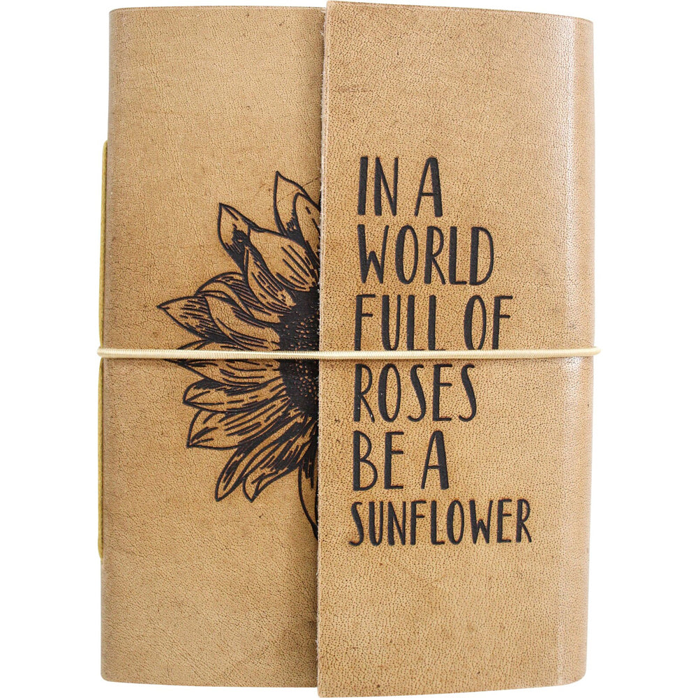 LVD Leather Note Book Sunflower Stylish Hard Cover Journal/Diary 18x13cm