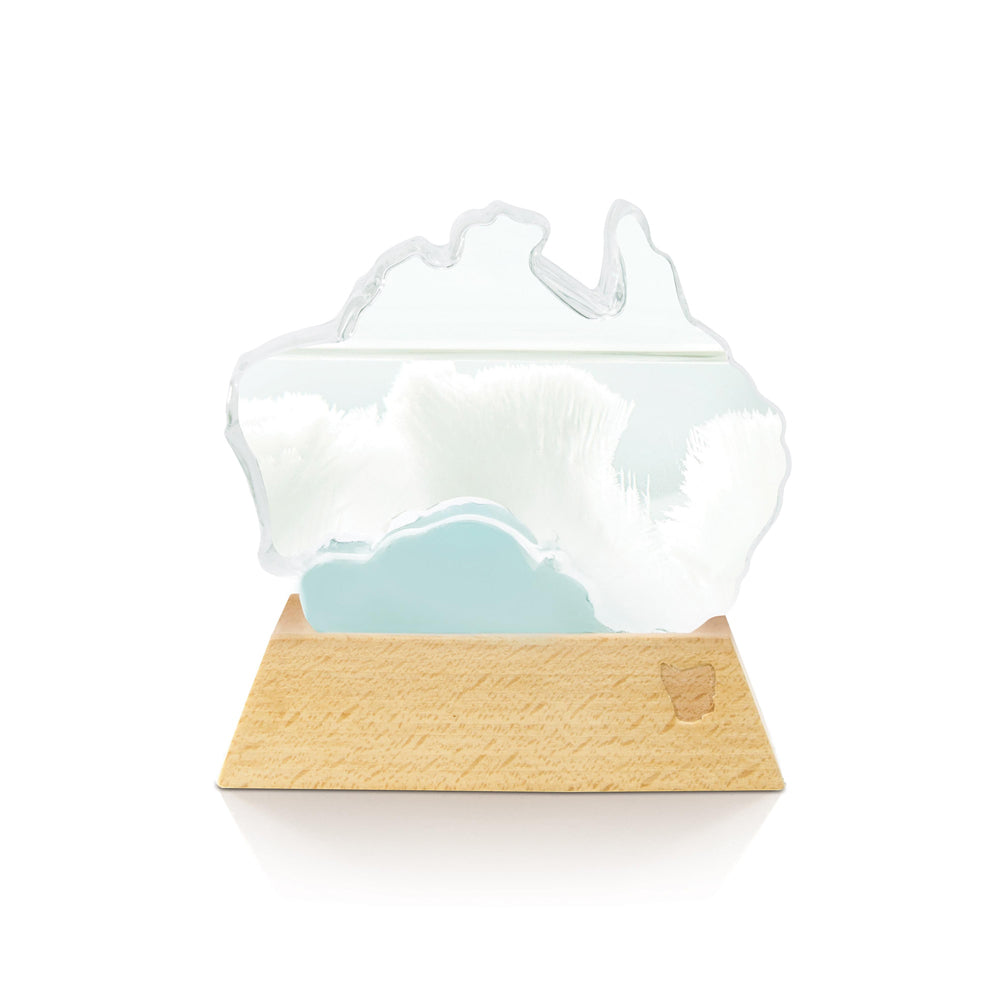 IS Gift The Australian Collection Australia Shaped/Themed Weather Station w/Wood Base