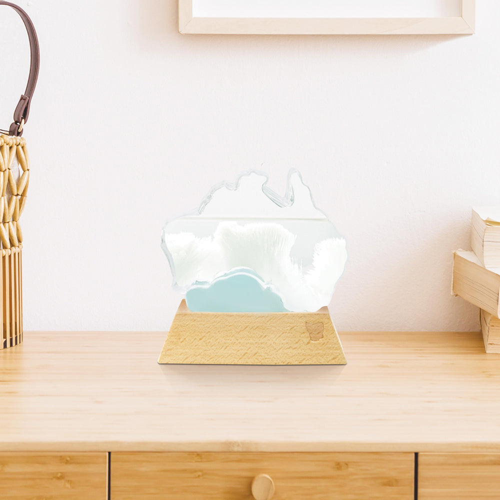 IS Gift The Australian Collection Australia Shaped/Themed Weather Station w/Wood Base — image 3