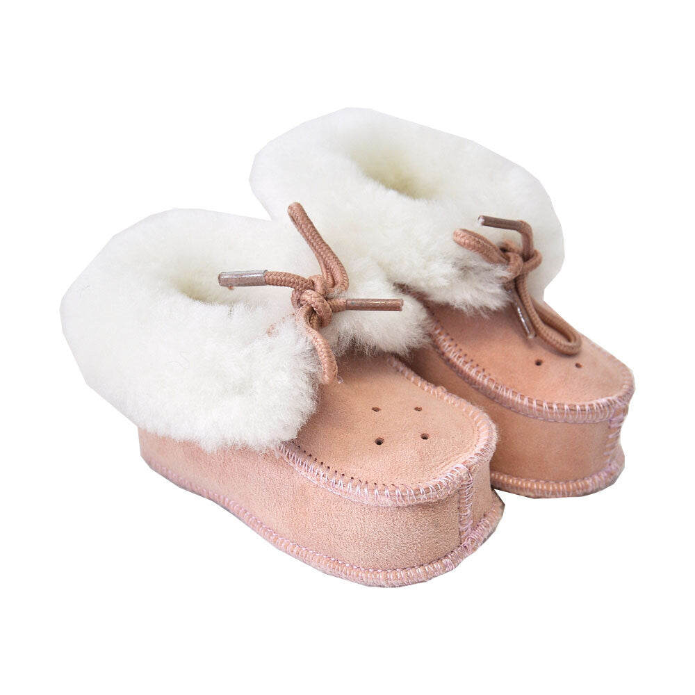 Huxford Grove Tykes Sheepskin Booties Baby Shoes Pink