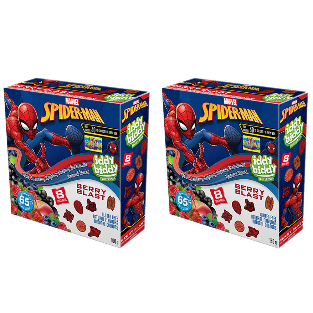 Spiderman 20g Iddy Biddy Spiderman Mixed Berry Gummies Snack Pack Sweet/Confectionery (16 Pack)