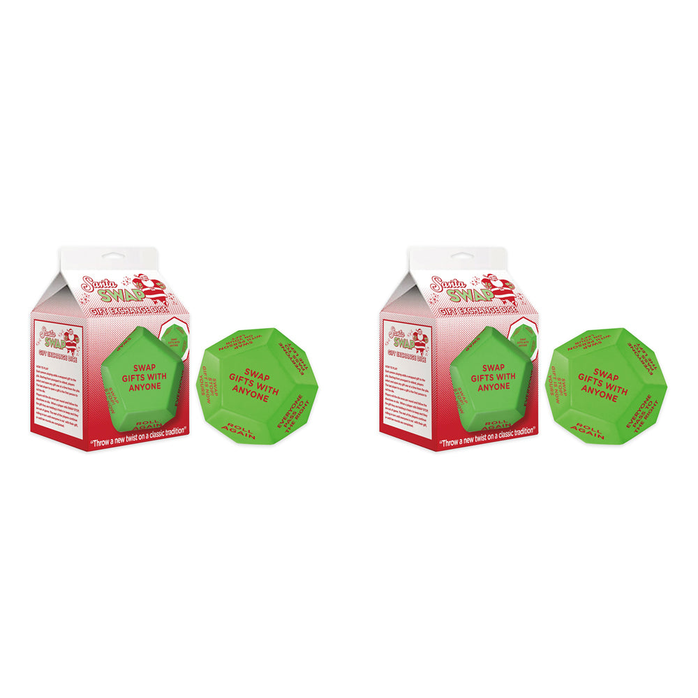 Icup Inc Santa Swap Gift Exchange Oversized Rolling Dice - Green (2 Pack)