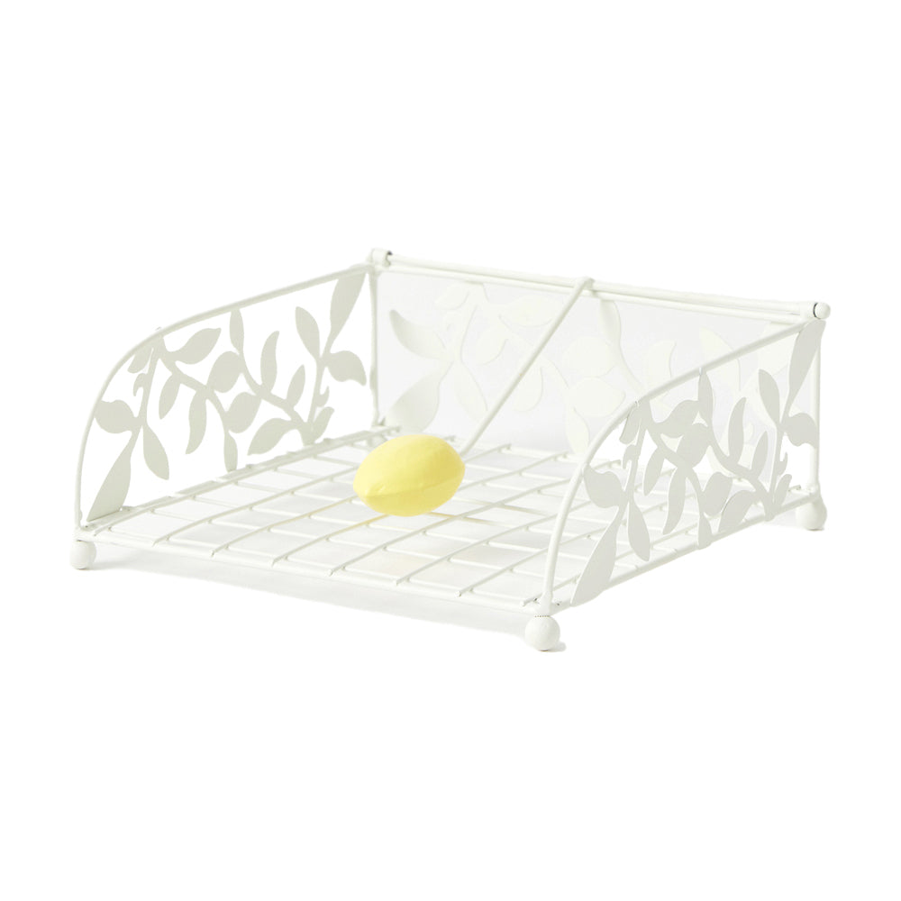 Pilbeam Living Metal Limetta Napkin/Tissue Holder Kitchen Decor White/Lemon (2 Pack)