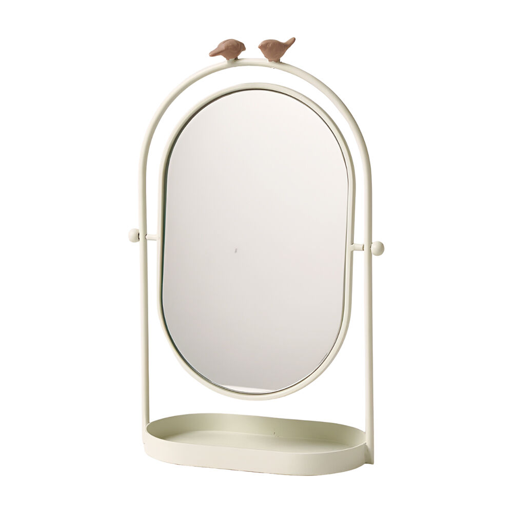 Pilbeam Living White Finch Standing Mirror Room Decoration Vanity Tabletop